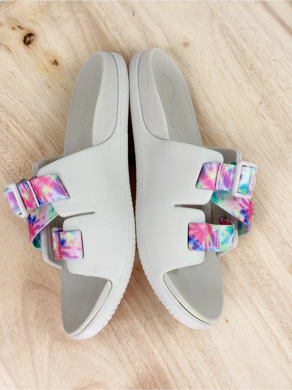 Chaco‎ Chillos Kids Slide Sandals Pink Tie Dye Light Tan 4